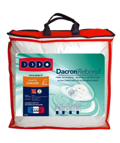 DODO Couette chaude 400gr/m˛ DACRON REBOND 200x200 cm blanc