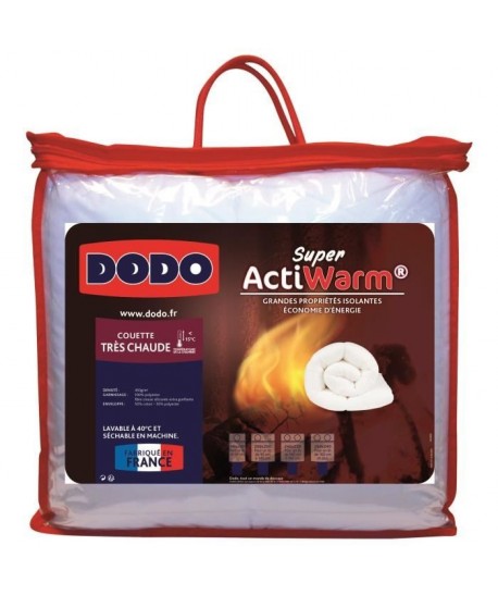 DODO Couette tres chaude 450g/m˛ SUPER ACTIWARM 200x200 cm blanc