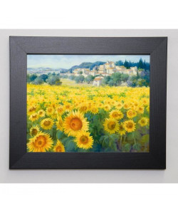 LIM FRANÇOIS Image encadrée Champ de tournesols 31x37 cm Jaune