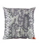 Coussin satin Snaky 45 cm gris