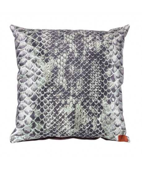 Coussin satin Snaky 45 cm gris