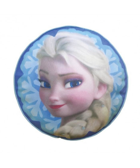 LA REINES DES NEIGES Coussin rond 3D Velours brodé ř 36 cm