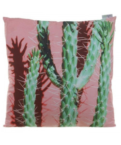 Coussin Cactus sur Fond Rose  50x50cm