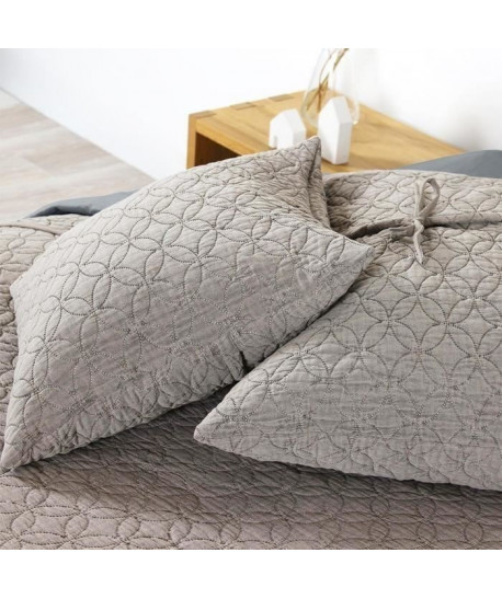 COTE DECO Housse de coussin en Microfibre Lavée MOJI 40x40 cm beige