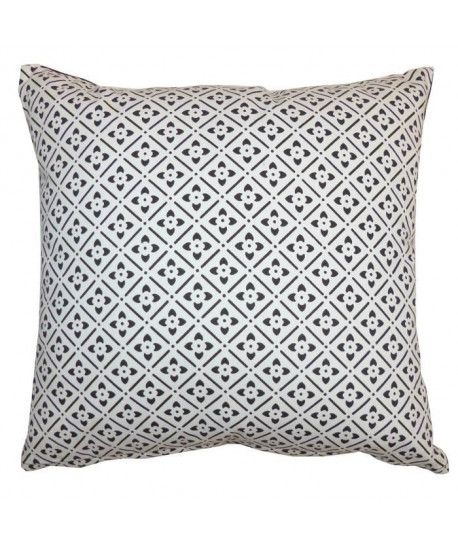 Coussin déco imprimé CLOVER  40x40cm  Noir et blanc