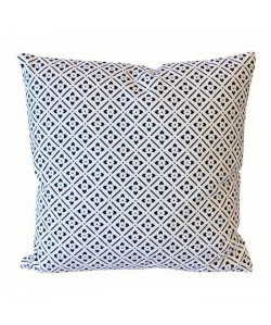 Coussin déco Coton Imprimé Clover 40x40x9 cm noir et blanc