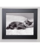 MAXYM Image encadrée Small Kitty 31x37 cm Gris