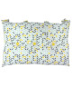 Tete de lit coussin 100% coton imprimé MISTIGRI  50x70 cm  Gris, jaune et blanc