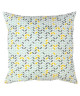 Coussin décoratif 100% coton imprimé MISTIGRI  60x60 cm  Gris, jaune et blanc