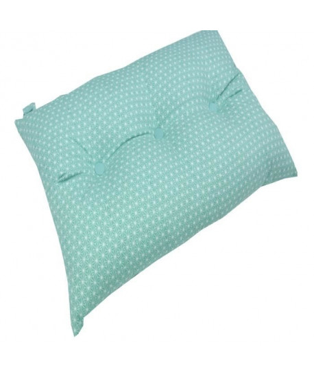 Tete de lit coussin 100% coton imprimé SCANDI  50x70 cm  Vert d\'eau et blanc