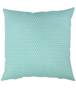 Coussin décoratif 100% coton imprimé SCANDI  60x60 cm  Vert d\'eau et blanc