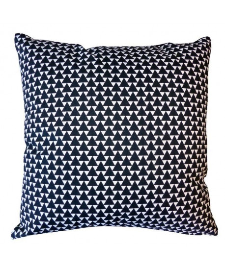 Coussin déco imprimé TRIANGLES  40x40cm  Noir et blanc