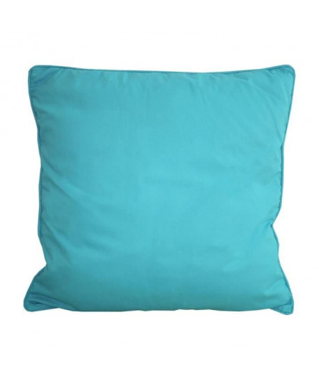 LA MAISON CHARME Coussin déhoussable 100% coton sergé 60 cm turquoise