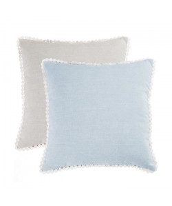 DEKOANDCO Coussin 40x40 cm CHINNY BLEU/LIN