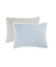 DEKOANDCO Coussin 30x40 cm CHINNY BLEU/LIN