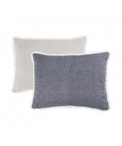 DEKOANDCO Coussin 30x40 cm CHINNY  Bleu gris