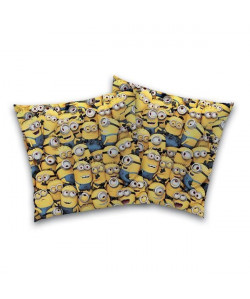 LES MINIONS Coussin carré bleu Coton 40 x 40 cm