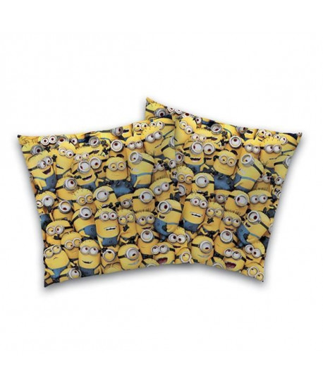 LES MINIONS Coussin carré bleu Coton 40 x 40 cm