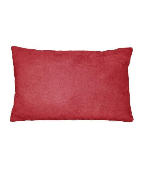 Coussin 30x50cm suédine uni Rouge