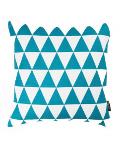 FINLANDEK Coussin imprimé losange bleu pétrole 40 cm  KERAVA  TIMANTTI