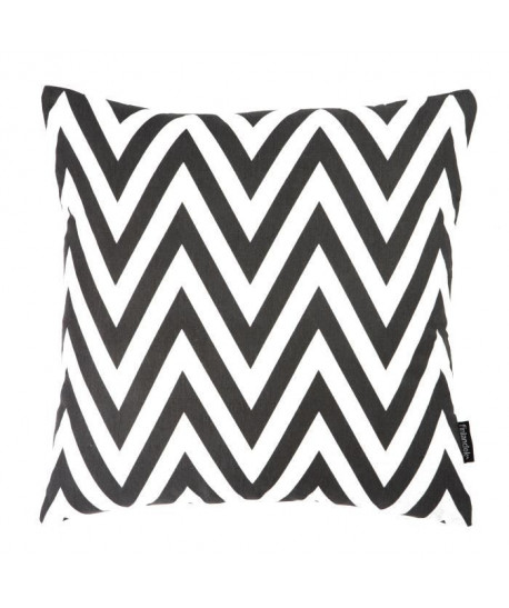 FINLANDEK Coussin imprimé zigzag noir 40 cm noir  KERAVA  SIKSAK