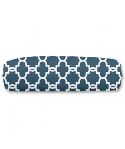 FINLANDEK Polochon Moona style scandinave 17x50 cm bleu prusse et blanc