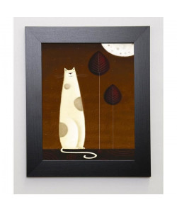 PARRY Image encadrée Feline and Two Leaves 31x37 cm Marron