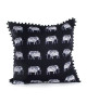 ANDORA Coussin déhoussable ELMER Petits Elephants 45x45 cm noir et blanc