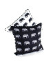 ANDORA Coussin déhoussable ELMER Petits Elephants 45x45 cm noir et blanc