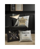 TODAY Coussin Déhoussable GOLD LABEL LOVE 40x40 cm blanc, noir et or