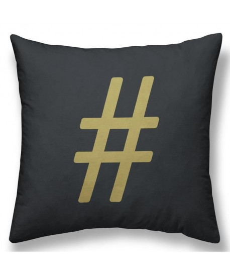 TODAY Coussin GOLD LABEL HASHTAG 30x30 cm blanc, noir et or