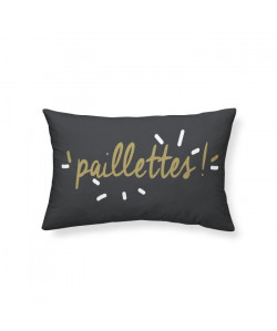 TODAY Coussin Déhoussable GOLD LABEL PAILLETTES 30x50 cm blanc, noir et or