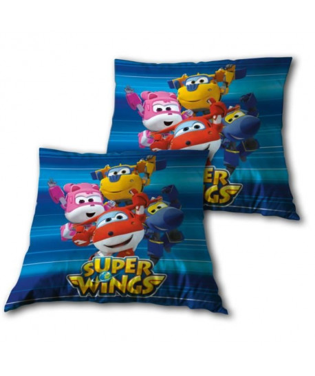 SUPER WINGS Coussin 35x35 cm bleu