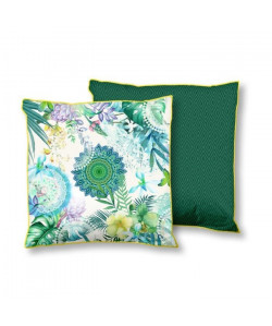 HIP Coussin déco imprimé Viridi  48x48 cm  Blanc et vert foncé