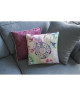 HIP Coussin déco imprimé Pallavi  48x48 cm  Champagne et fuchsia