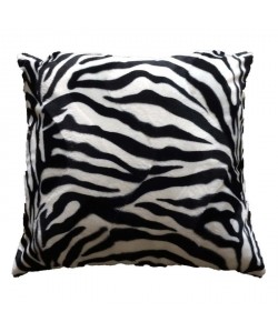 O\'CBO Coussin déhoussable fourrure ZEBRE 42x42 cm  Noir et creme