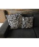 O\'CBO Coussin déhoussable fourrure ZEBRE 42x42 cm  Noir et creme