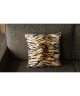 O\'CBO Coussin déhoussable fourrure TIGRE 42x42 cm  Noir, creme et orange