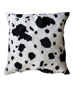 O\'CBO Coussin déhoussable fourrure VACHE 42x42 cm  Noir et blanc