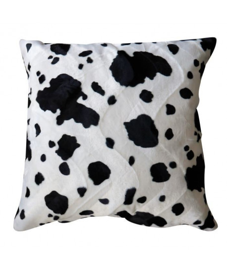 O\'CBO Coussin déhoussable fourrure VACHE 42x42 cm  Noir et blanc