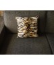 O\'CBO Coussin déhoussable fourrure TIGRE 57x57 cm  Noir, creme et orange