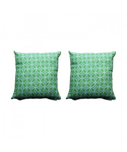 O\'CBO Lot de 2 coussins déhoussables GEOMETRICO 40x40 cm  Vert