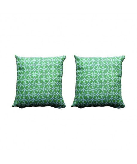 O\'CBO Lot de 2 coussins déhoussables GEOMETRICO 40x40 cm  Vert