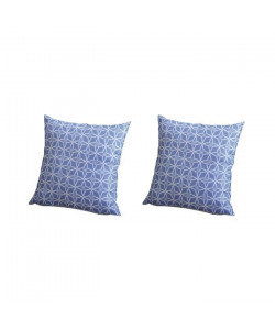 O\'CBO Lot de 2 coussins déhoussables GEOMETRICO 40x40 cm  Bleu