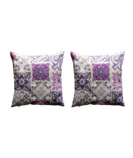 O\'CBO Lot de 2 Coussins déhoussables ESTRELLA 40x40 cm lilas