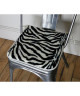 O\'CBO Lot de 2 Galettes de chaise fourrure ZEBRE 39x39 cm  Noir et creme