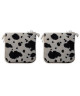 O\'CBO Lot de 2 Galettes de chaise fourrure VACHE 39x39 cm  Noir et blanc