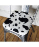 O\'CBO Lot de 2 Galettes de chaise fourrure VACHE 39x39 cm  Noir et blanc