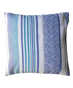 O\'CBO Coussin déhoussable BRISE 42x42 cm  Bleu et blanc