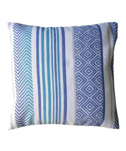 O\'CBO Coussin déhoussable BRISE 52x52 cm  Bleu et blanc